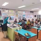 봉양초등학교 선생님들 방과 후 맷돌바리스타체험진행